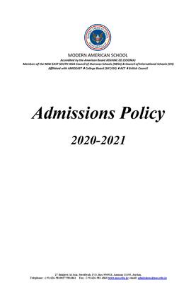 MAS Admissions Policy